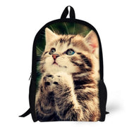 FORUDESIGNS Cat Backpack Cute 3D Animal Denim Backpacks for Children Boys Girls Casual Kids School Bag Mochila Travel Backpack