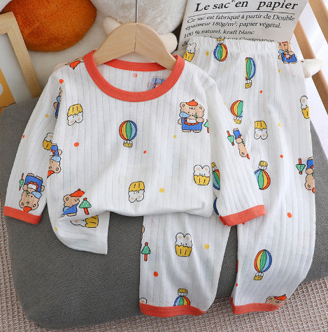 Summer New Children's Loungewear Boys Air Conditioning Clothes Korean Girls Cotton Thin Suit Baby Pajamas